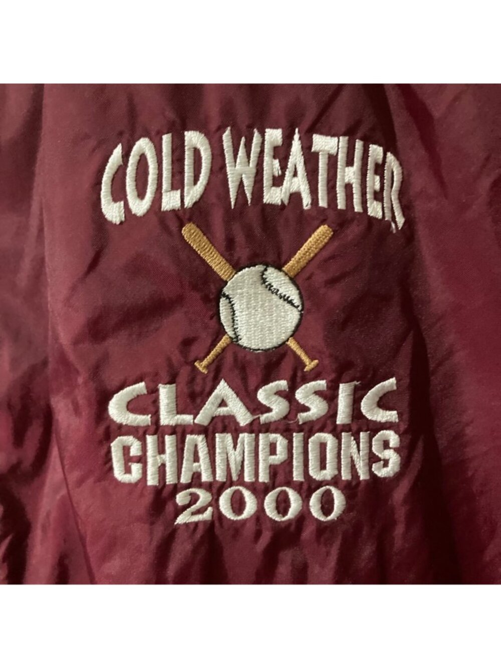 Cold Weather Classic Champions 2000 Vtg Baseball Maroon Windbreaker Jacket XL - Picture 6 of 8